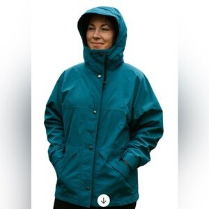 Vintage 90s REI Women’s XL GORE-TEX Hooded Jacket Teal Waterproof